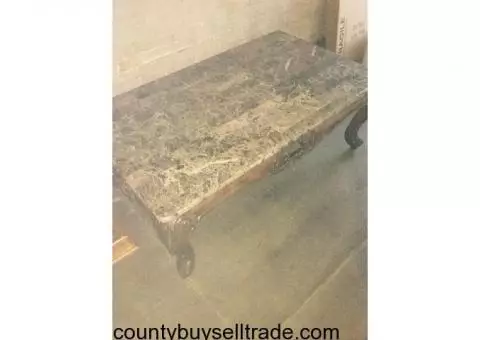 Marble top coffee table and end table