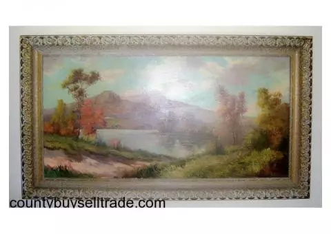 Antique Oil Painting In Gesso Gilt Frame Signed - $9000 (DEnison, TX)