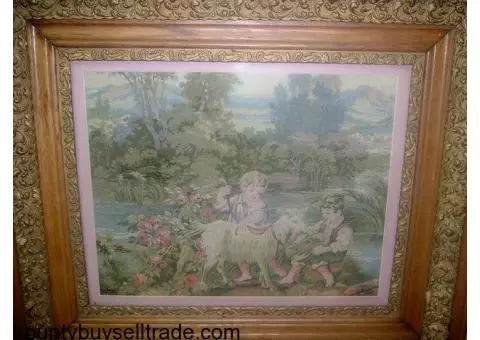 Antique 19th Century Frame with 1950s Tapestry - $1500 (Denison Tx)